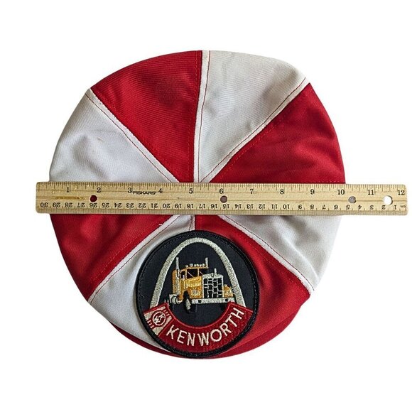Rare Vtg 50s KENWORTH Red White Newsboy Snapback Trucker Hat S (6 5/8 - 7 5/8") - Picture 5 of 5